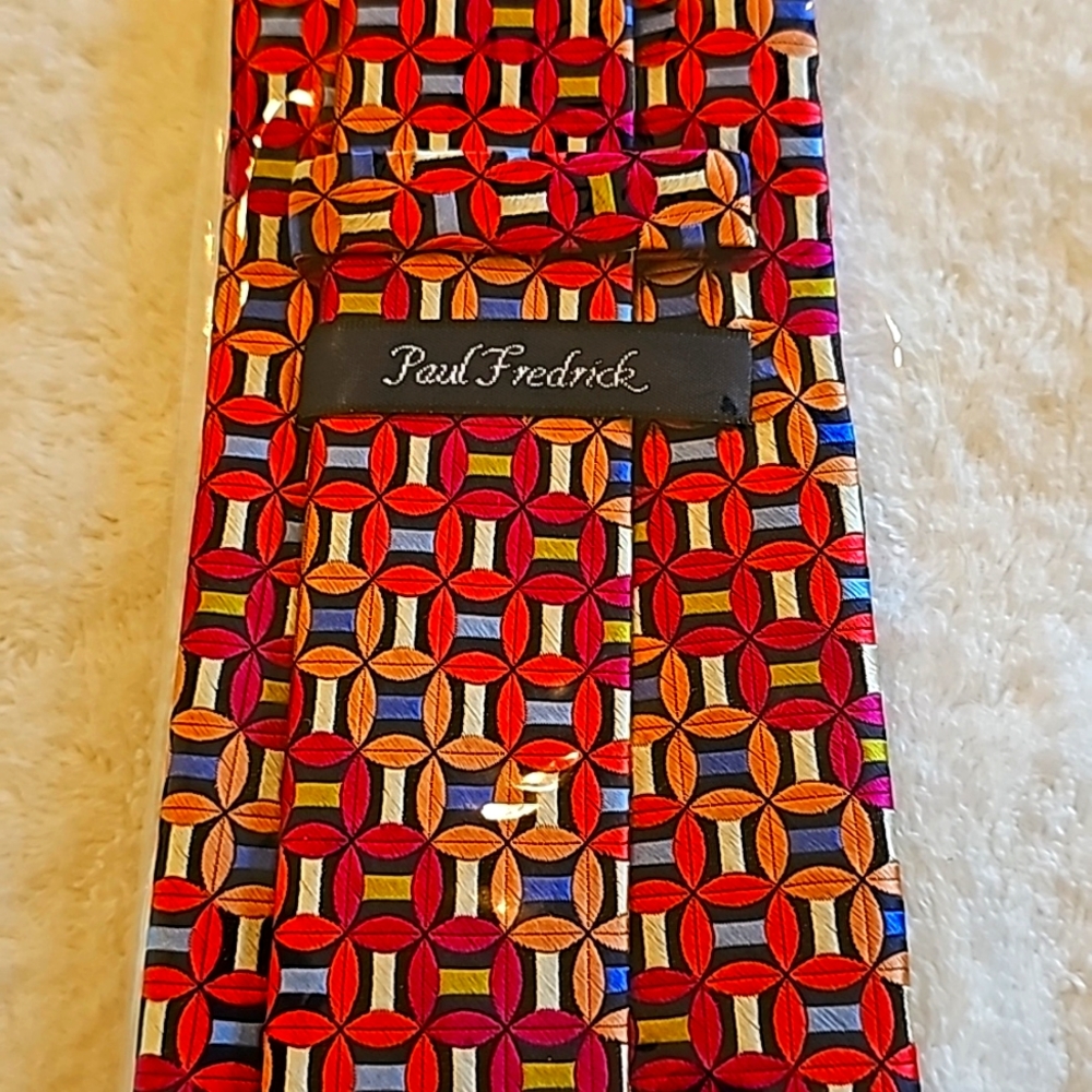 PAUL FREDERICK Men's Luxury Designer Silk Neck Tie, Multicolor,  NWT